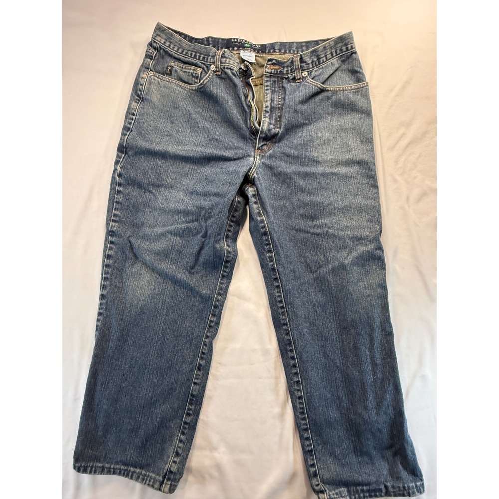 Guess Jeans Mens 36 Classic Fit 001 Straight Leg Blue Denim 100% Cotton AST00130